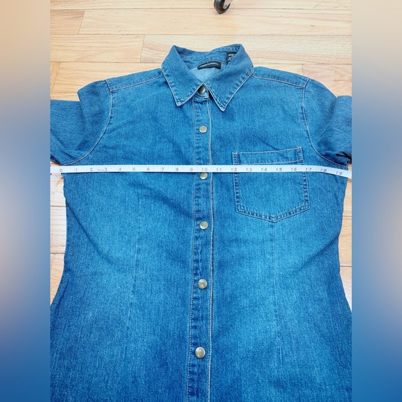 Moda International Long Denim Shirts Dress Size Medium - Picture 11 of 13